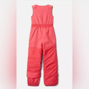 COLUMBIA BIB PANTS. SNOW SKI  FRONT ZIP ADJUSTABLE STRAPS OUTGROWN CORAL 2T